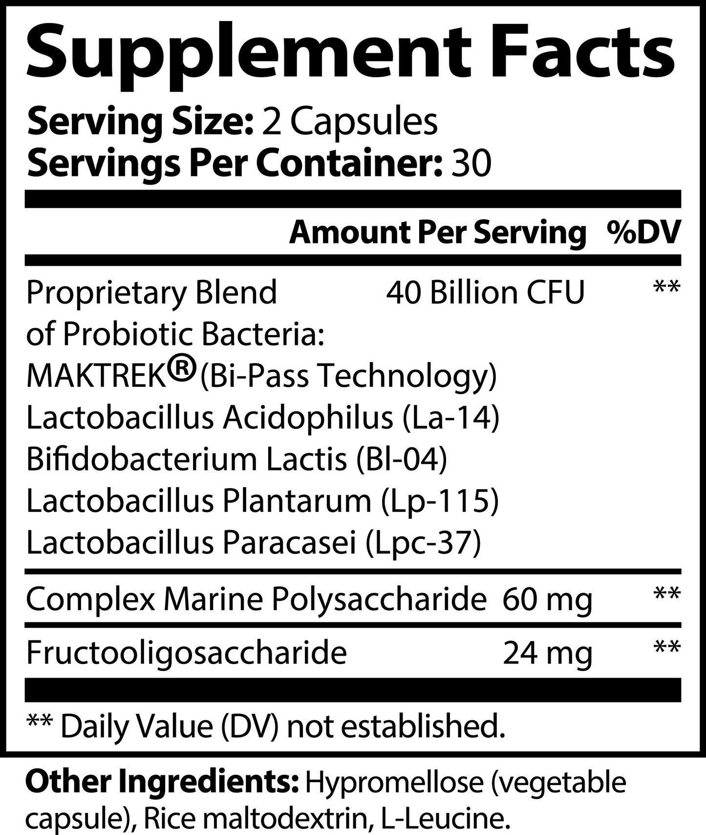 Probiotic 40 Billion CFU (Premium Advanced Strength)
